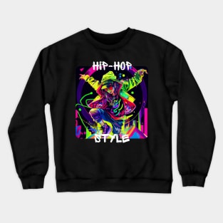 Woman Dancing In Graffiti Look Hip-hop Style Crewneck Sweatshirt